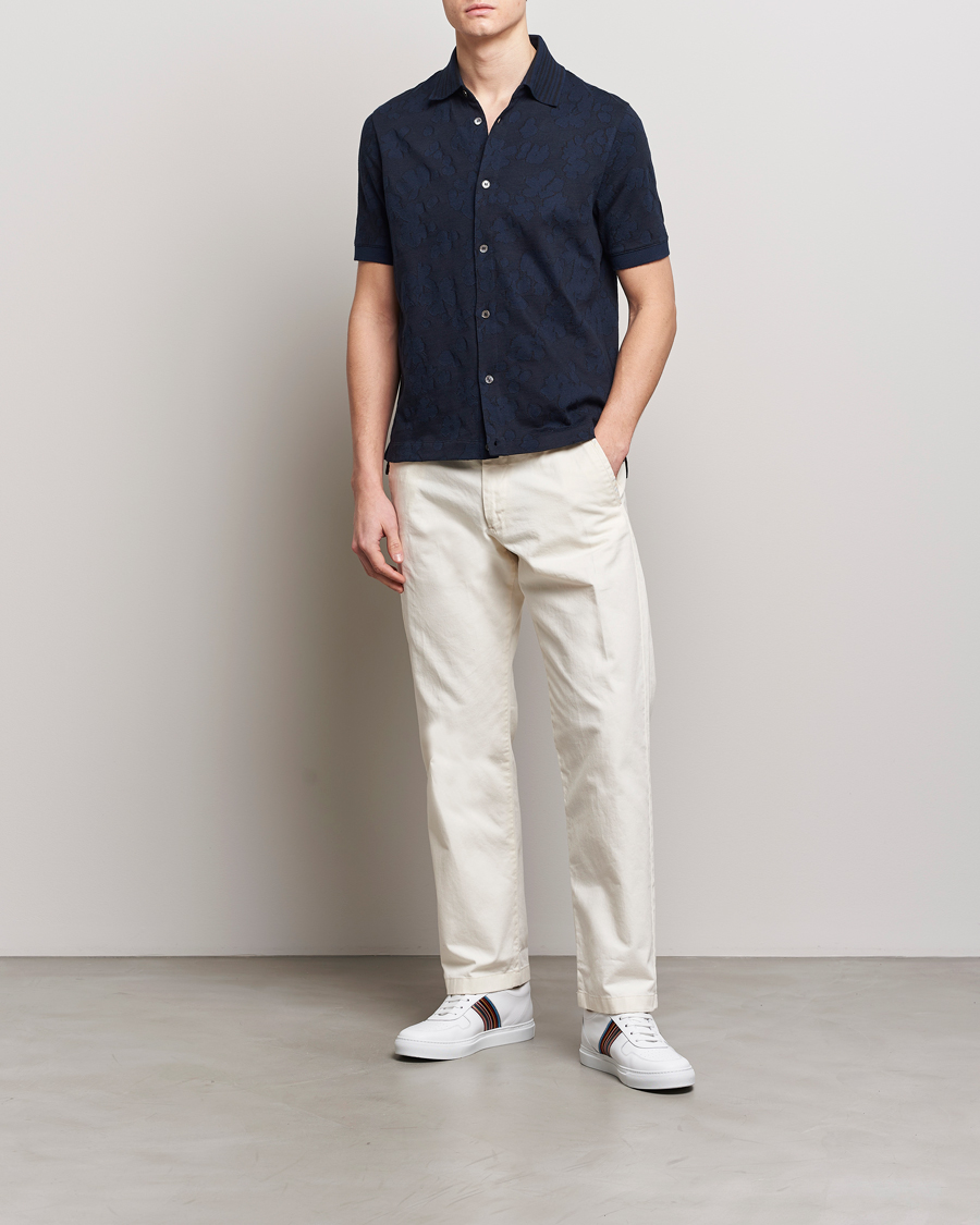 Herren | Hemden | Paul Smith | Floral Jacquard Short Sleeve Shirt Navy