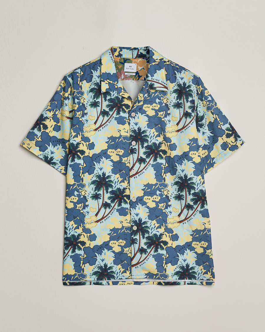 Herren | Hemden | PS Paul Smith | Prined Flower Resort Short Sleeve Shirt Blue