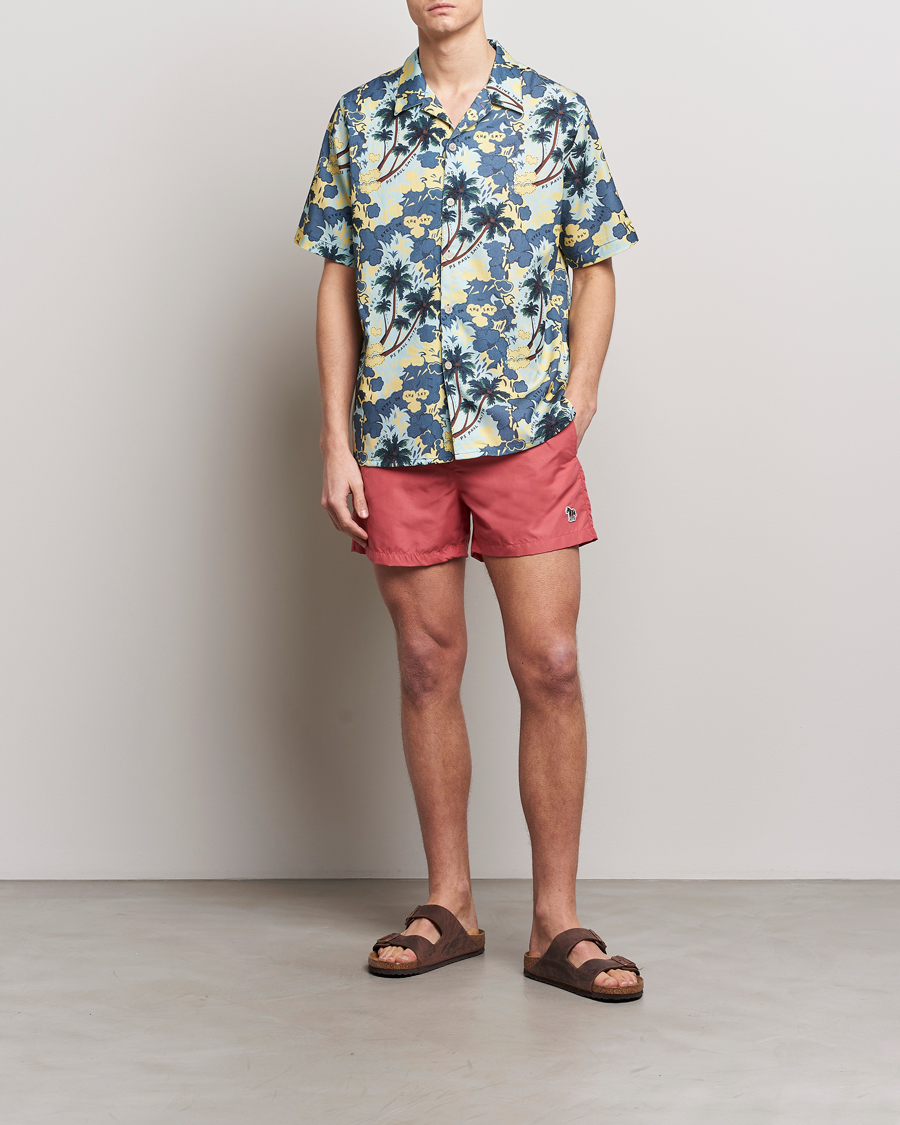 Herren | Hemden | PS Paul Smith | Prined Flower Resort Short Sleeve Shirt Blue