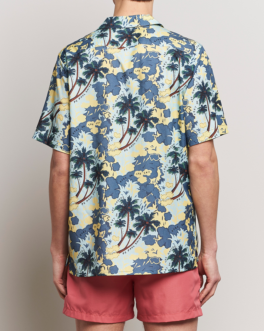 Herren | Hemden | PS Paul Smith | Prined Flower Resort Short Sleeve Shirt Blue