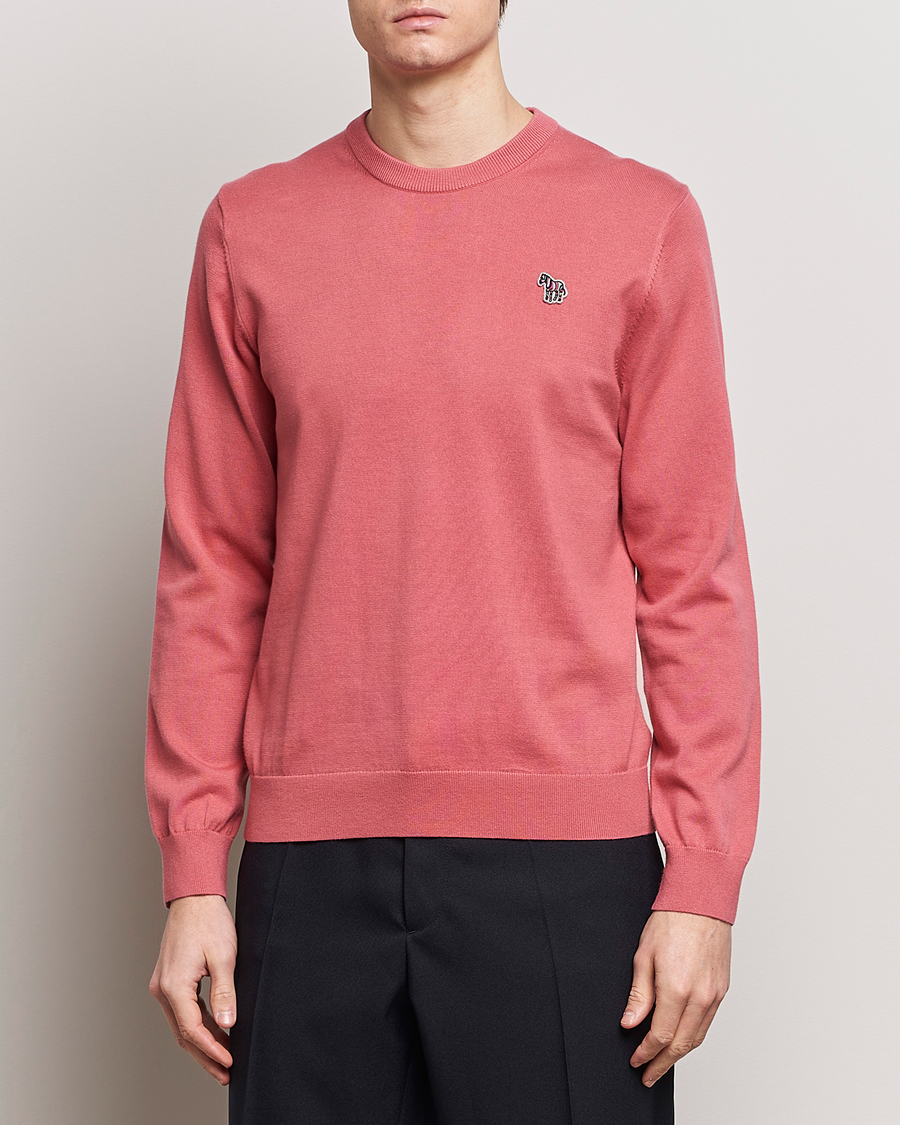 Herren | Best of British | PS Paul Smith | Zebra Cotton Knitted Sweater Faded Pink