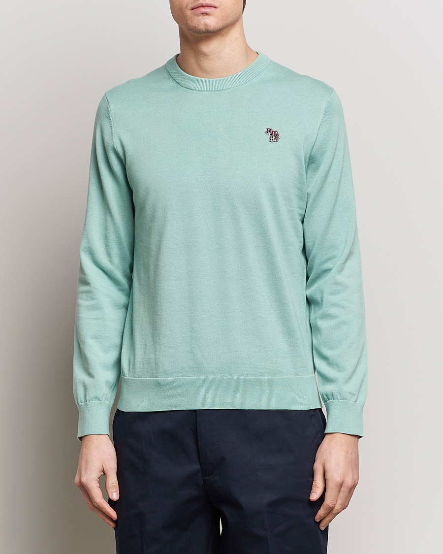 Herren | Pullover | PS Paul Smith | Zebra Cotton Knitted Sweater Mint Green