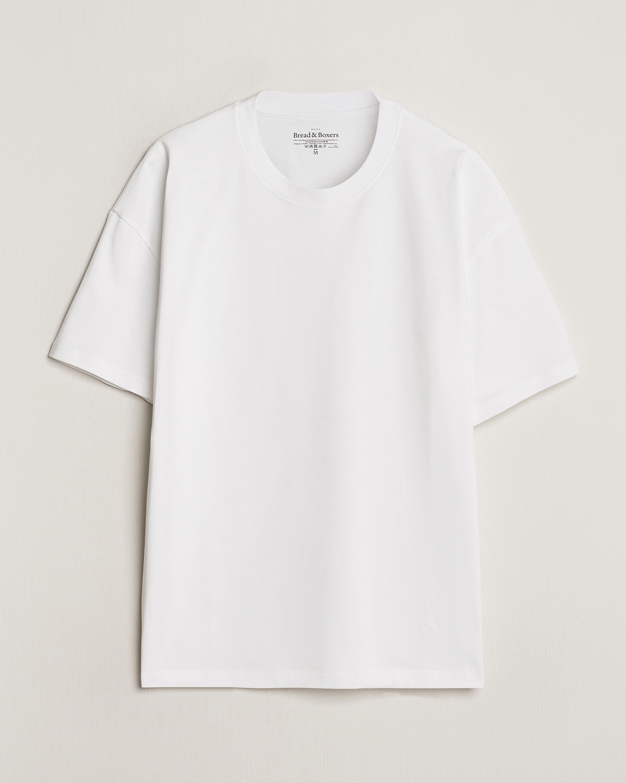 Herren | T-Shirts | Bread & Boxers | Textured Heavy Crew Neck T-Shirt White