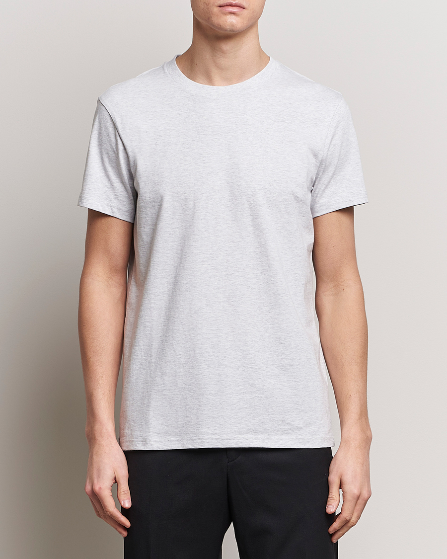 Herren | Kurzarm T-Shirt | Bread & Boxers | Crew Neck Regular T-Shirt Light Grey Melange