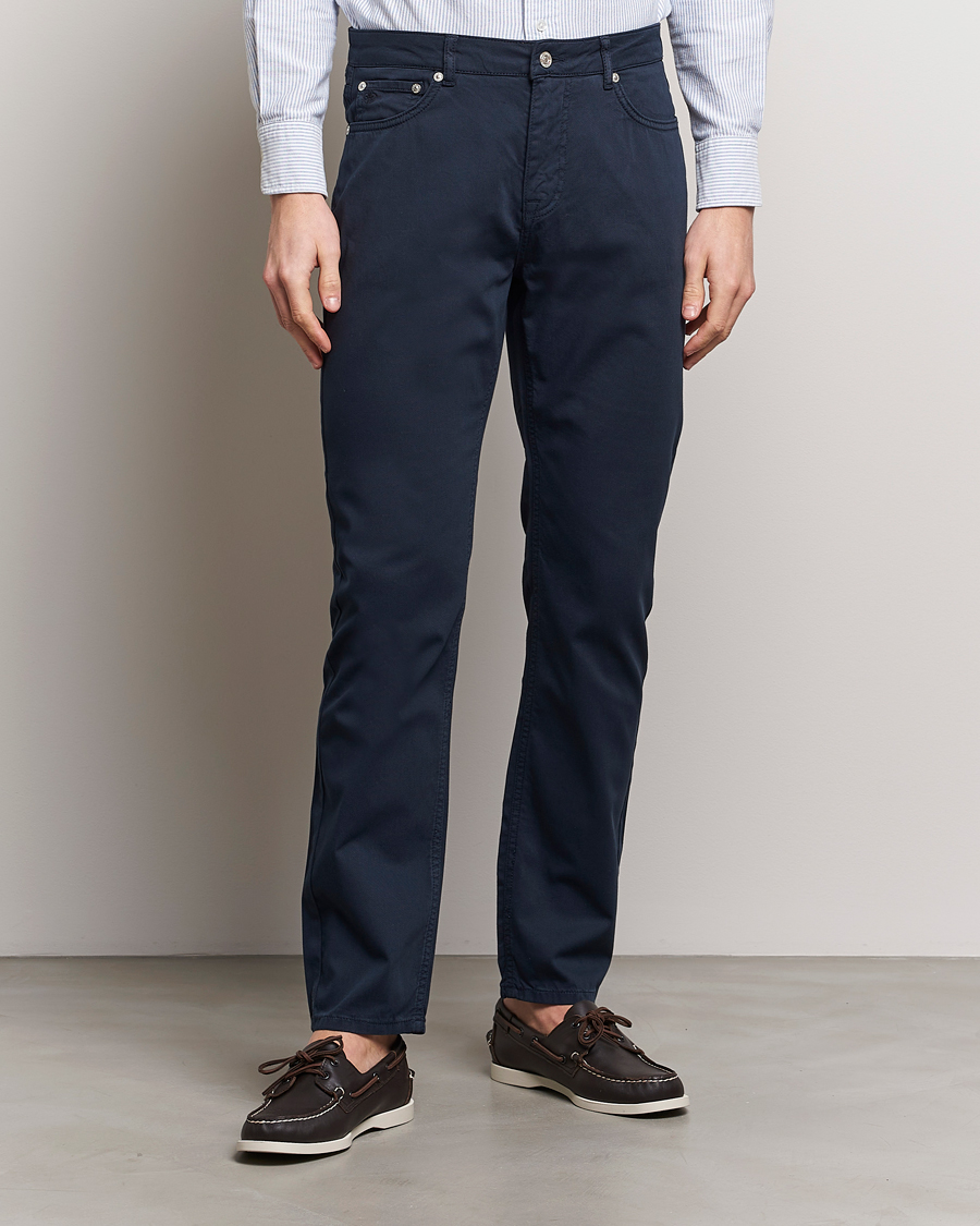 Herren | 5-Pocket-Hosen | Morris | James Structured 5-Pocket Trousers Blue