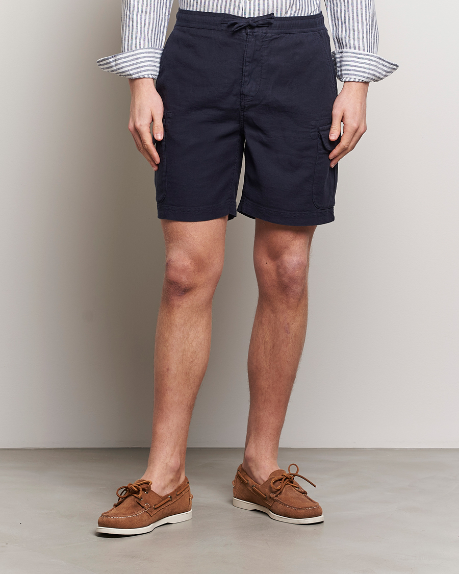 Herren | Kleidung | Morris | Cargo Linen Shorts Blue