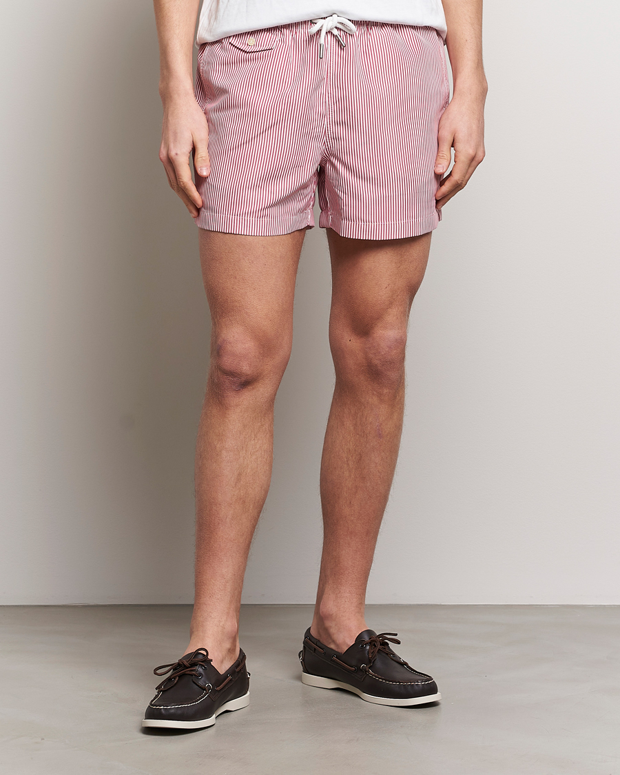 Herren | Badehosen | Morris | Stripe Bathing Trunks Cerise