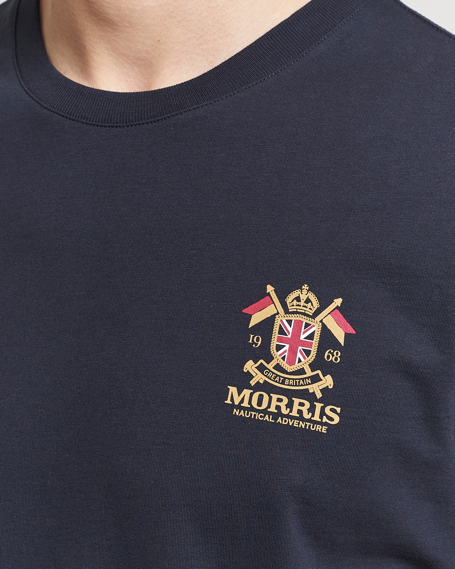 Herren | T-Shirts | Morris | Crew Neck Cotton T-Shirt Old Blue