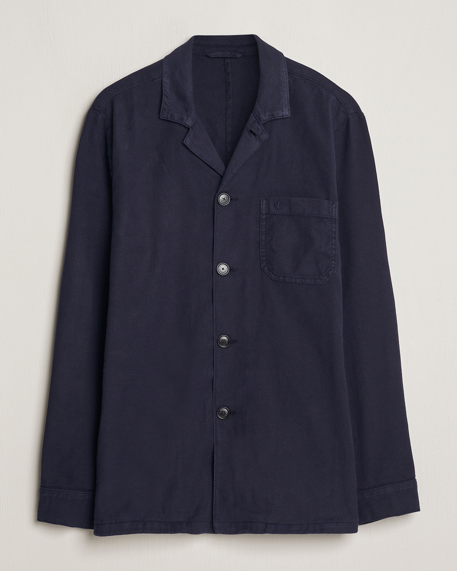 Herren | Hemden | Morris | Linen Shirt Jacket Navy