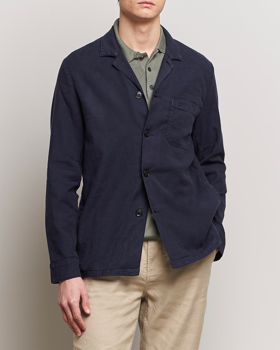 Herren | Morris | Morris | Linen Shirt Jacket Navy