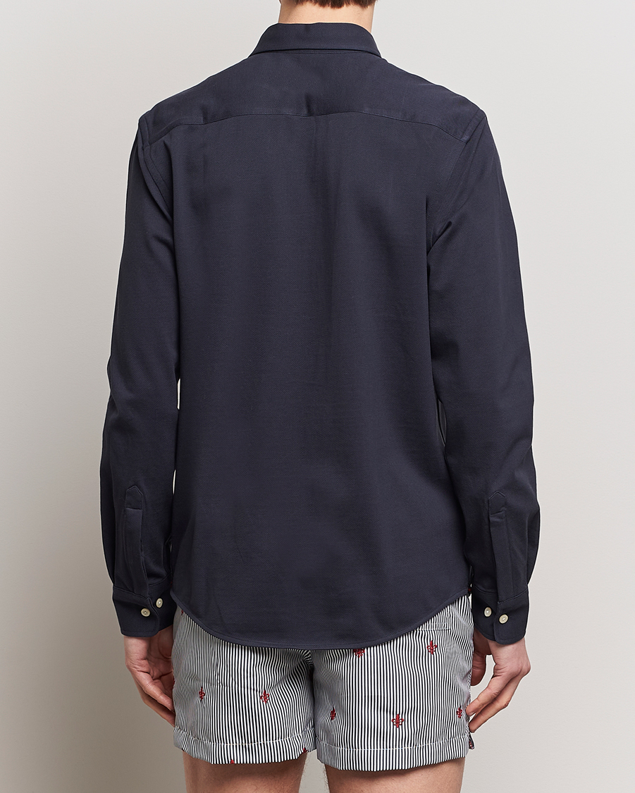 Herren | Hemden | Morris | Eddie Slim Fit Pique Shirt Old Blue