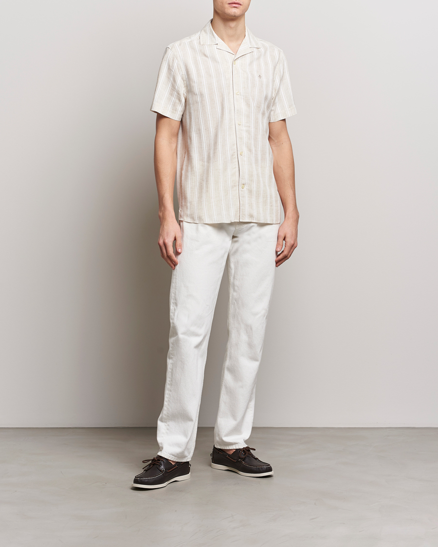 Herren | Hemden | Morris | Printed Short Sleeve Shirt Off White