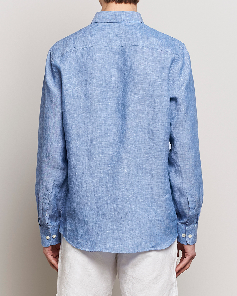 Herren | Hemden | Morris | Douglas Linen Button Down Shirt Blue