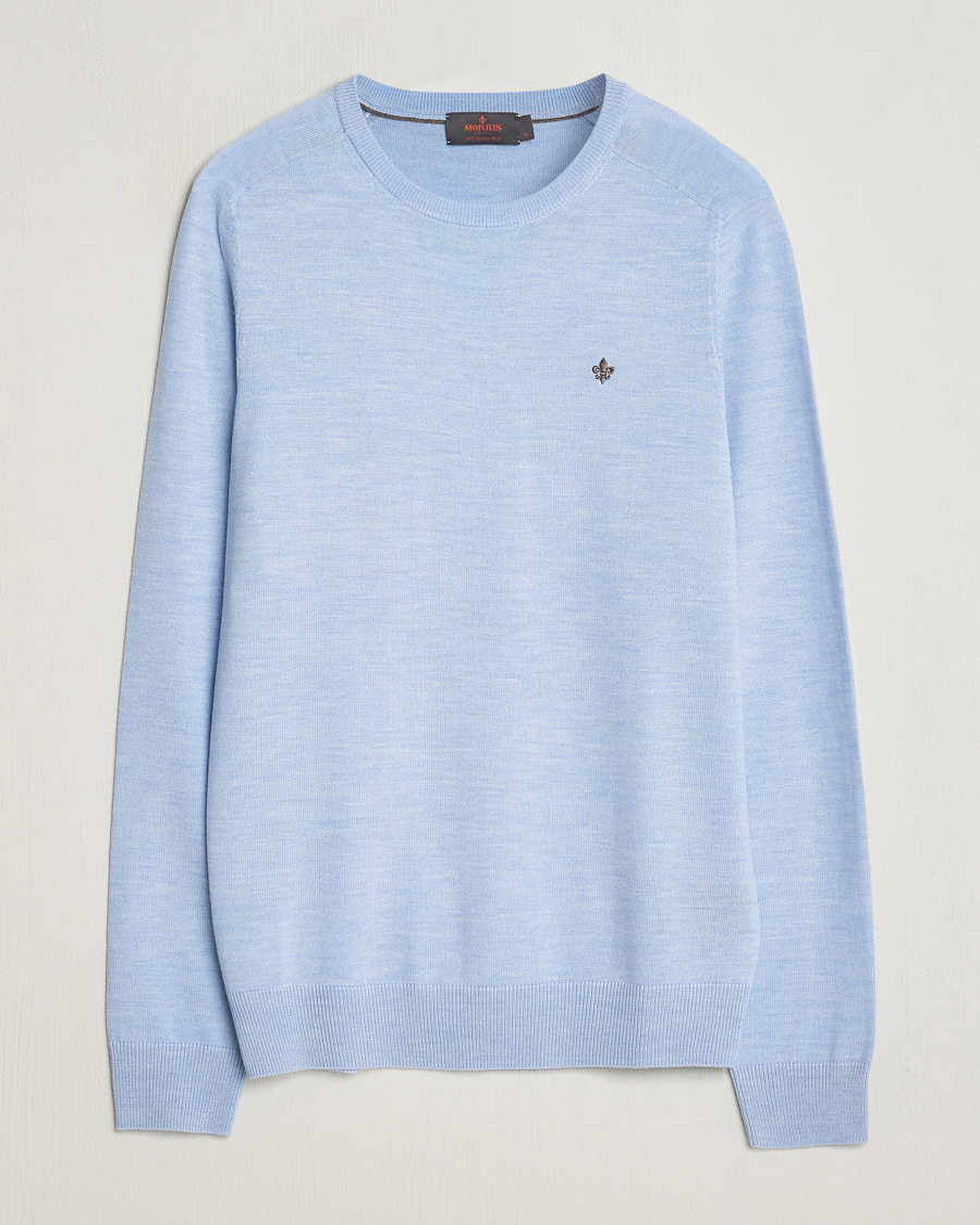 Herren | Pullover | Morris | Merino Crew Neck Pullover Light Blue