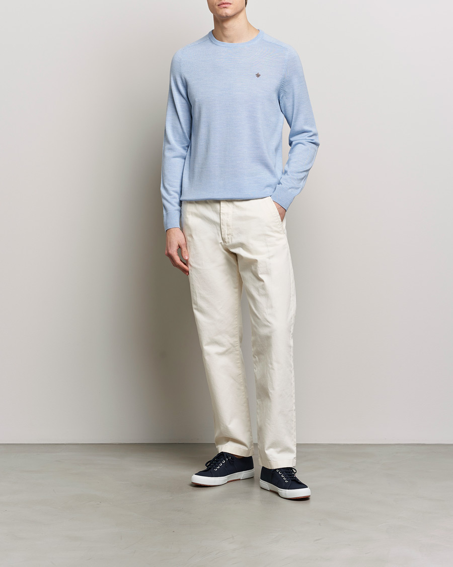 Herren | Pullover | Morris | Merino Crew Neck Pullover Light Blue