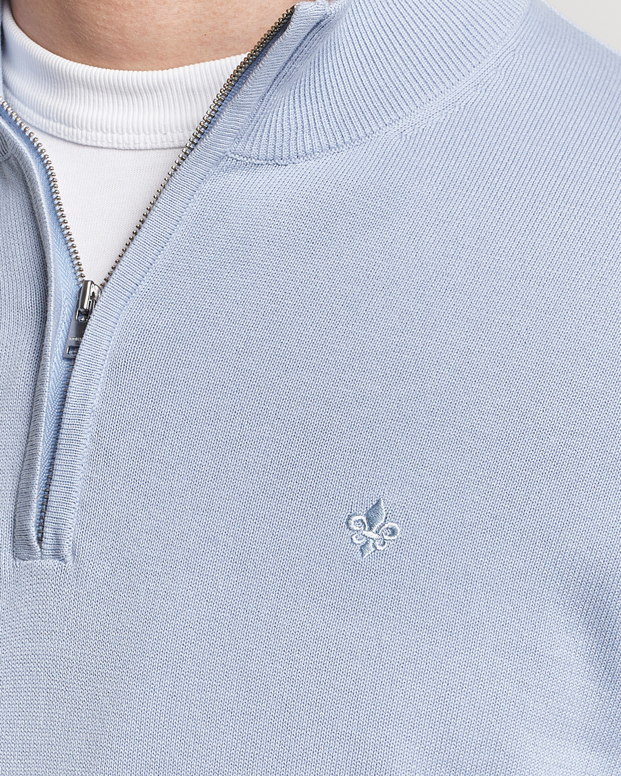 Herren | Pullover | Morris | Riley Cotton Half Zip Light Blue