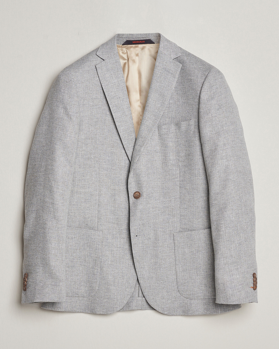 Herren | Sakkos | Morris | Hayes Linen Herringbone Blazer Grey