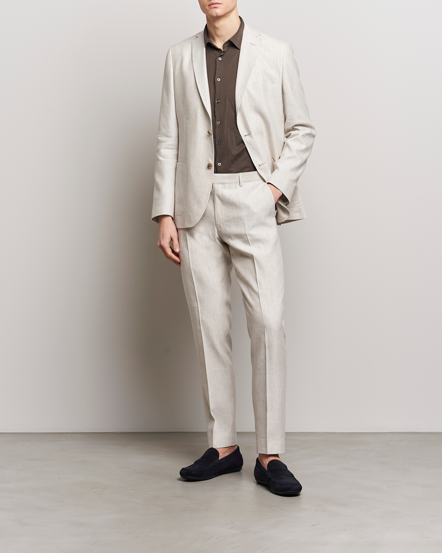 Herren | Hosen | Morris | Bobby Linen Suit Trousers Khaki