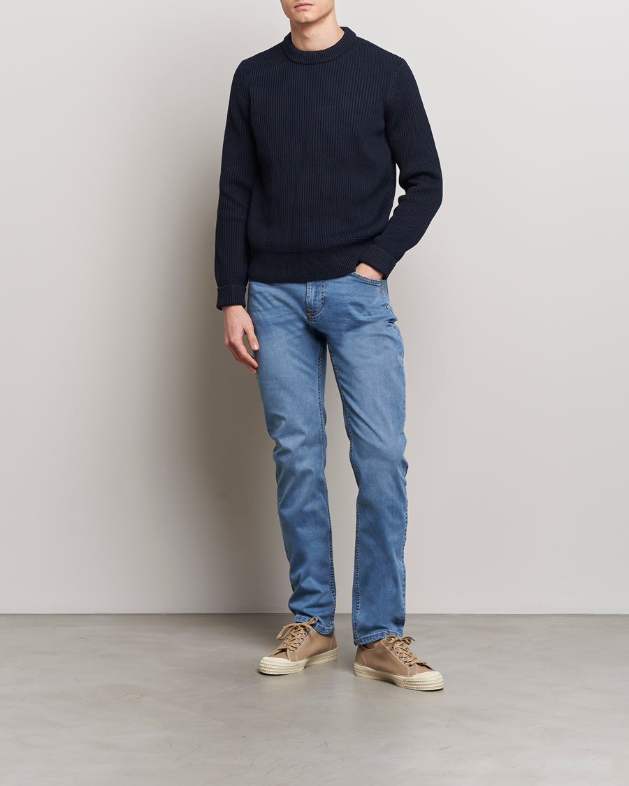 Herren | Jeans | Morris | James Satin Jeans Light Blue