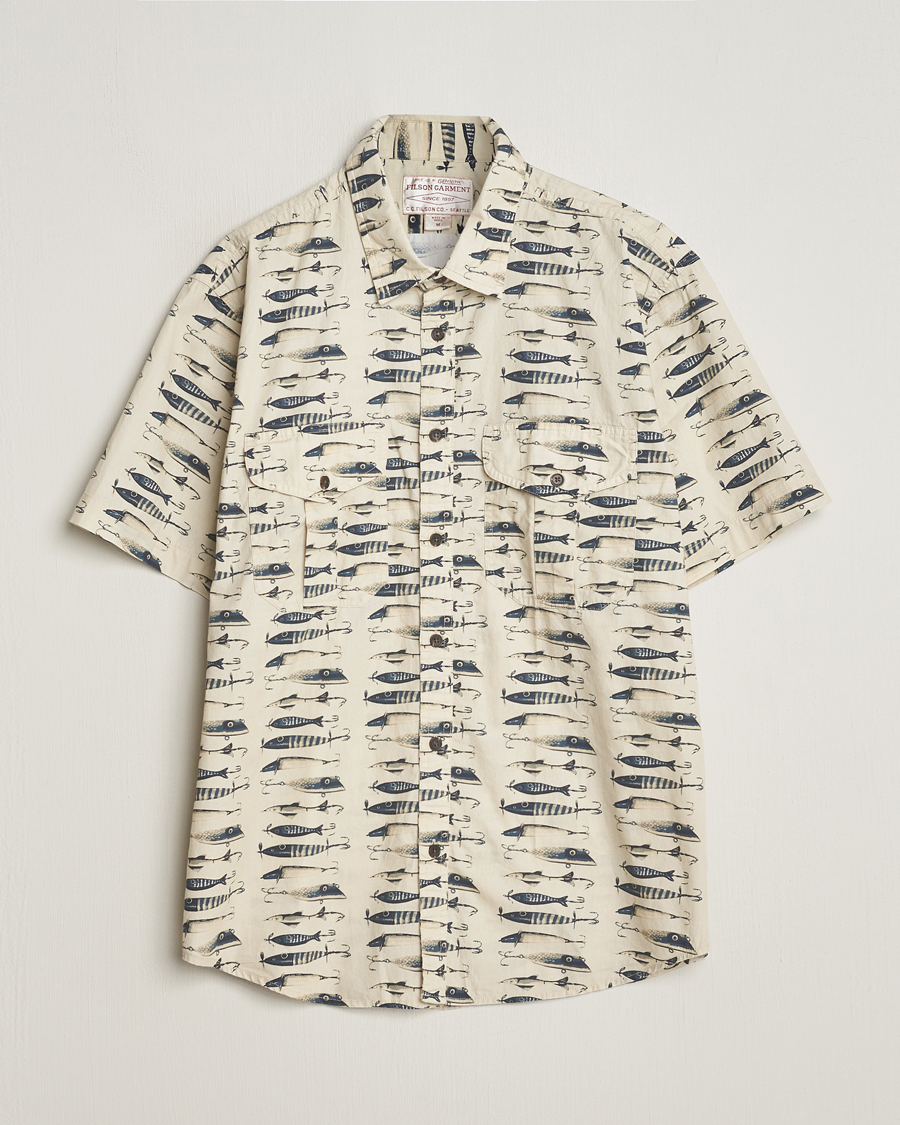 Herren | Hemden | Filson | Washed Short Sleeve Feather Cloth Shirt Natural