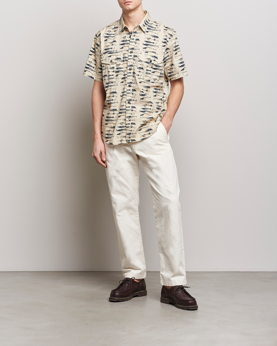 Herren | Hemden | Filson | Washed Short Sleeve Feather Cloth Shirt Natural