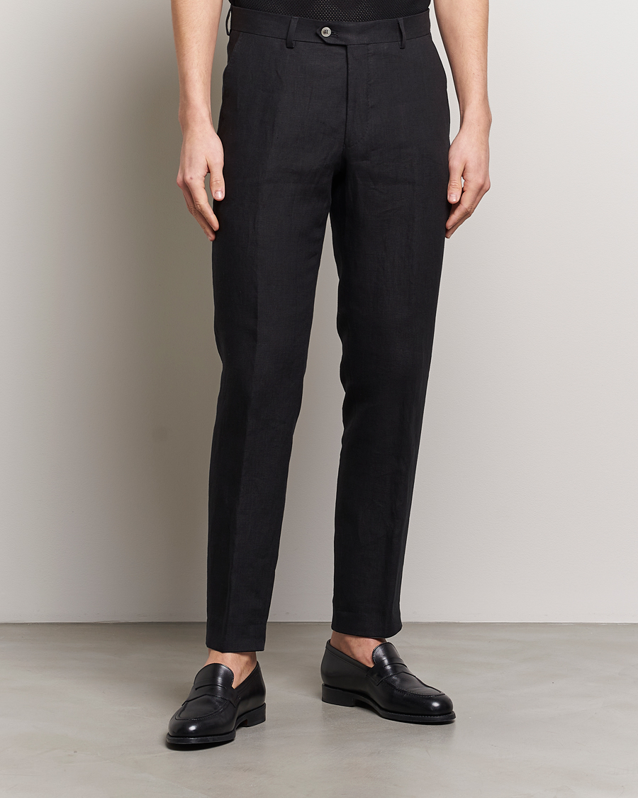 Herren | Kleidung | Oscar Jacobson | Denz Linen Trousers Black