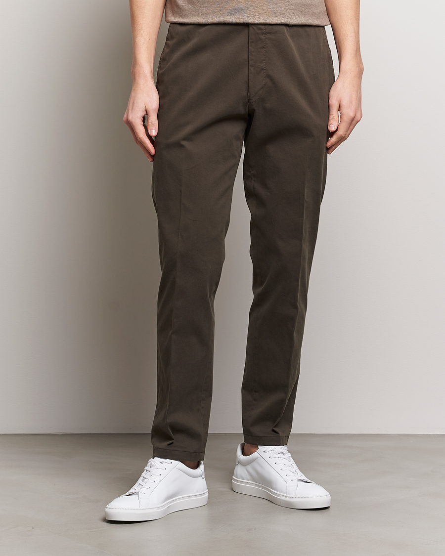 Herren | Chinos | Oscar Jacobson | Denz Casual Cotton Trousers Olive