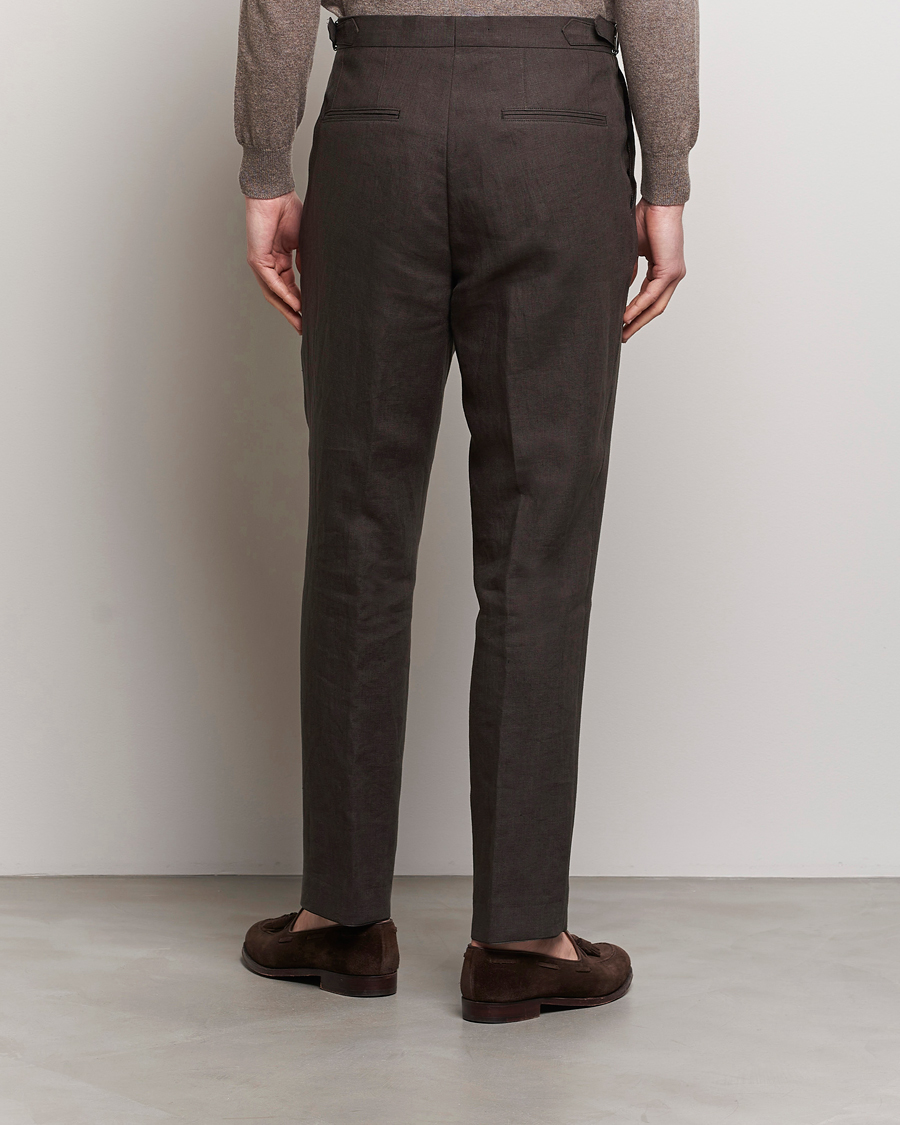 Herren | Hosen | Oscar Jacobson | Delon Linen Trousers Brown