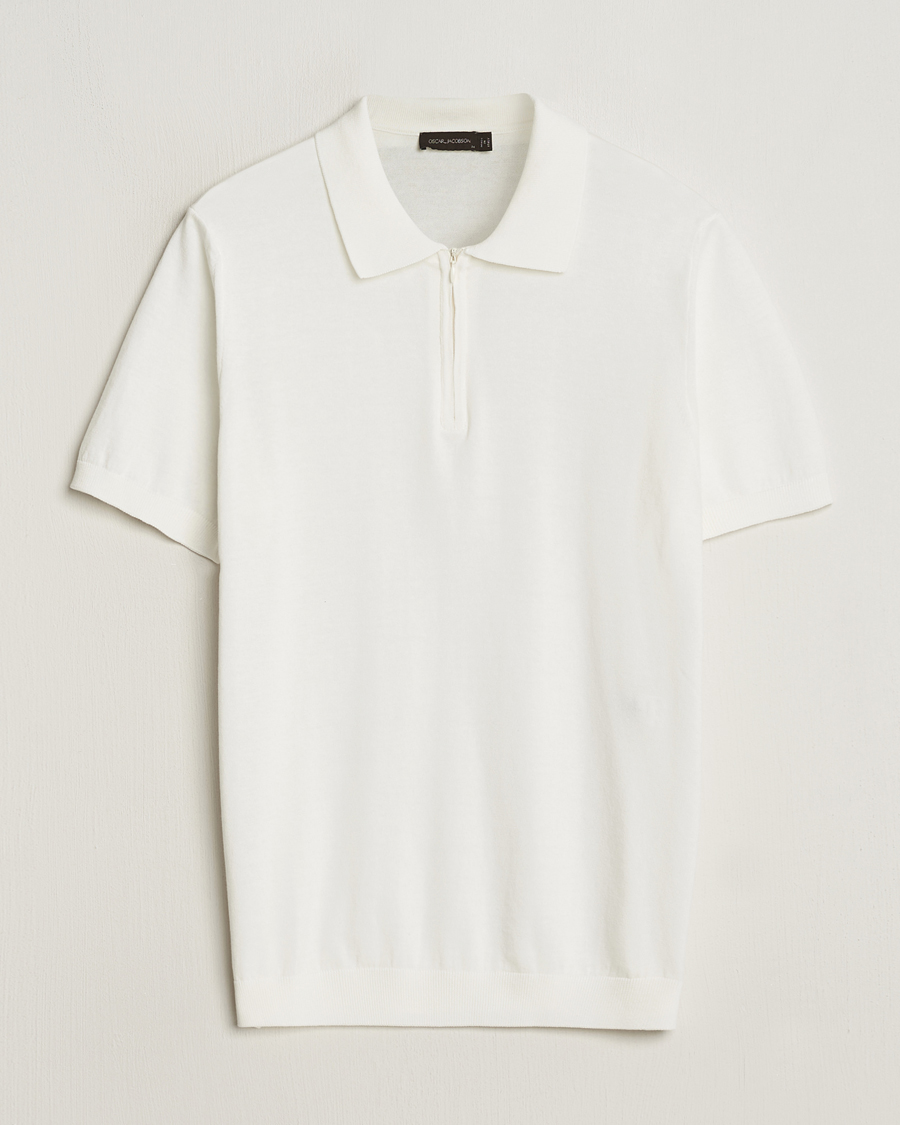 Herren | Poloshirts | Oscar Jacobson | Otto Short Sleeve Zip Polo White