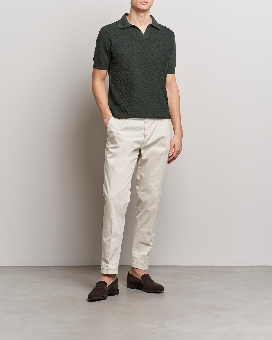 Herren | Poloshirts | Oscar Jacobson | Mirza Structured Cotton Polo Olive