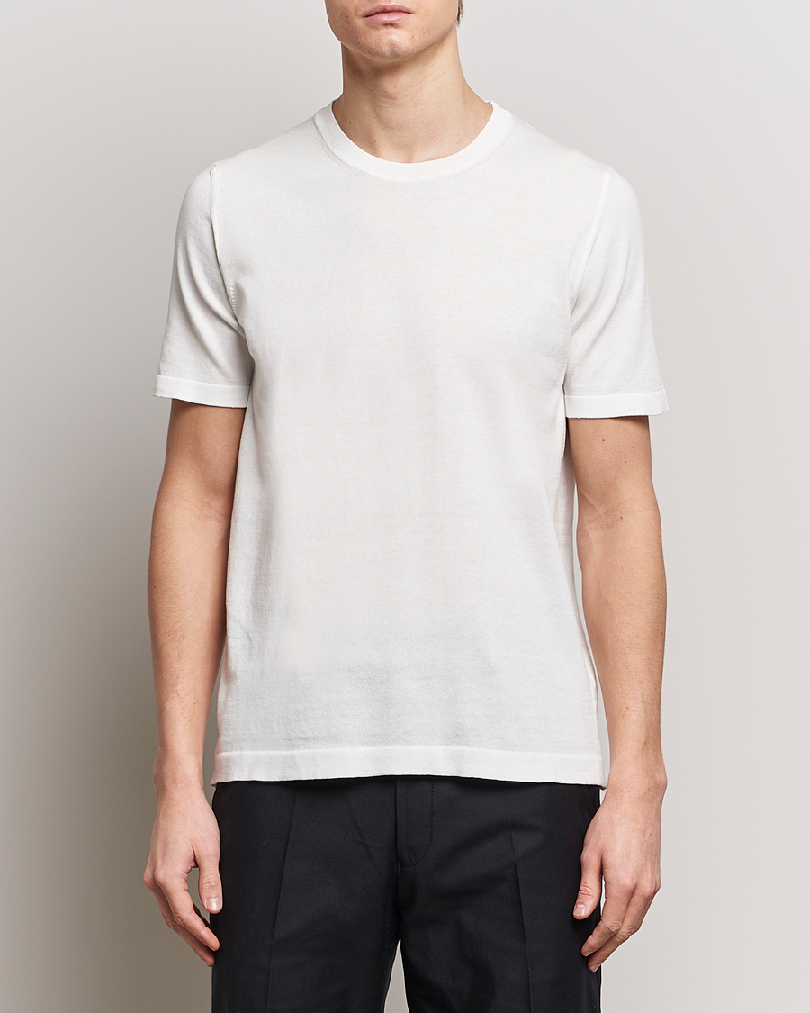 Herren |  | Oscar Jacobson | Brian Knitted Cotton T-Shirt White