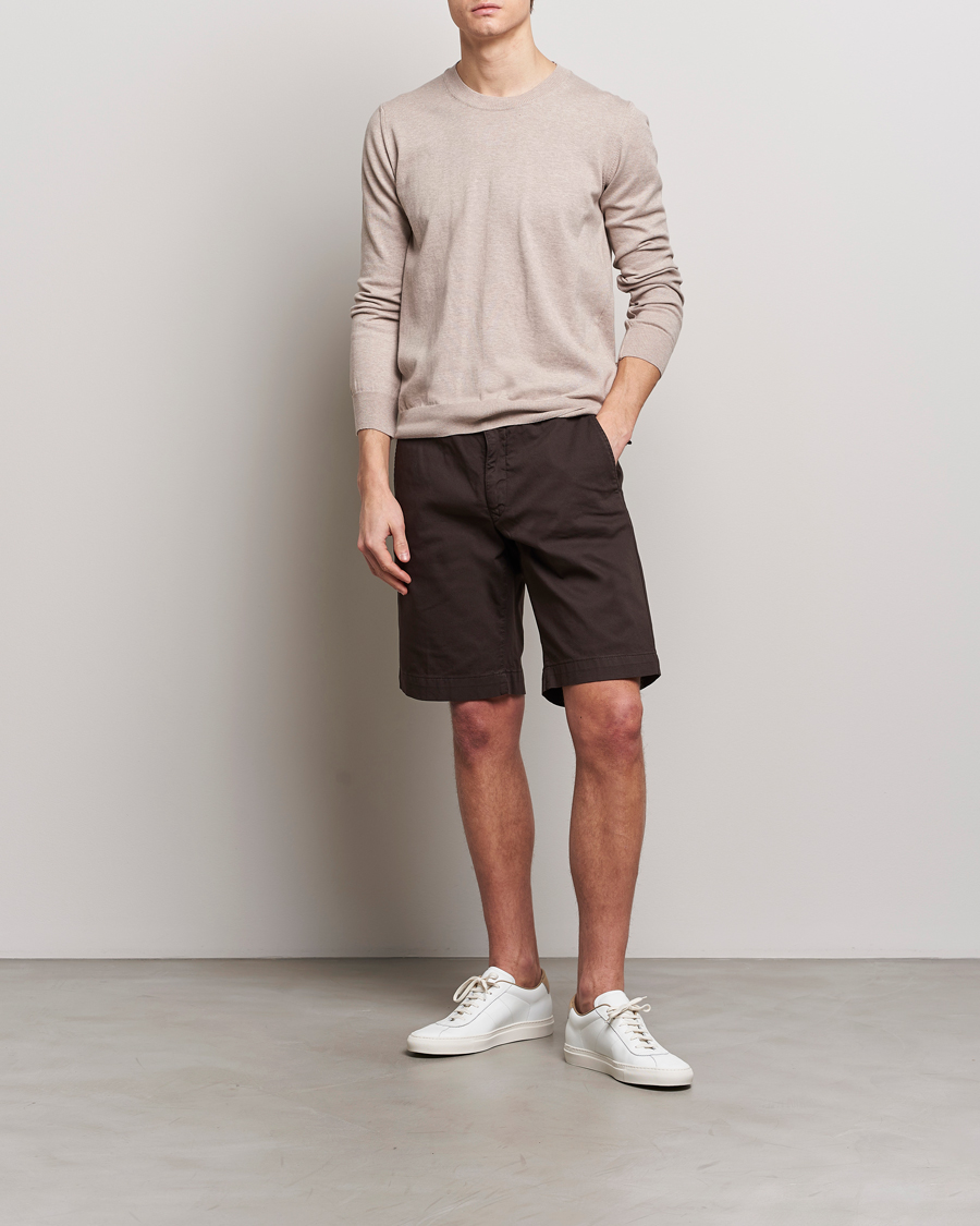Herren | Pullover | Oscar Jacobson | Valdemar Cotton Crew Neck Beige
