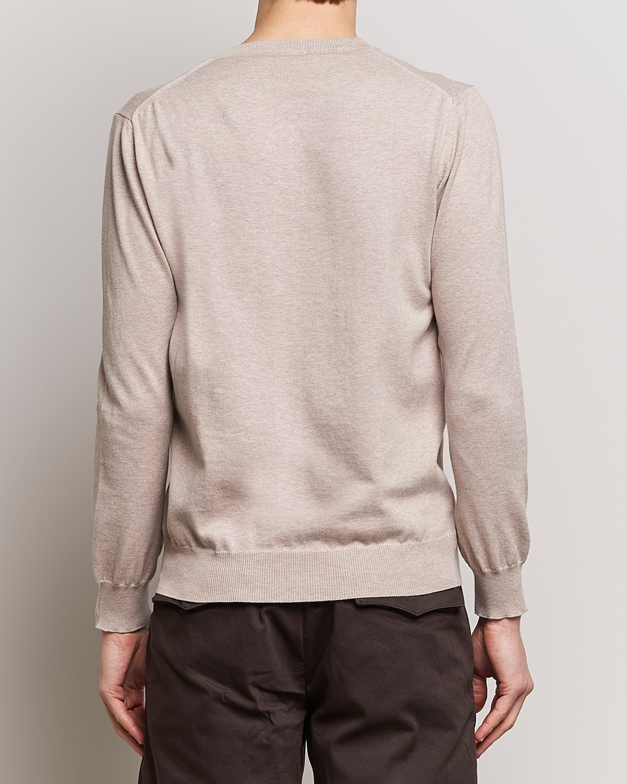 Herren | Pullover | Oscar Jacobson | Valdemar Cotton Crew Neck Beige