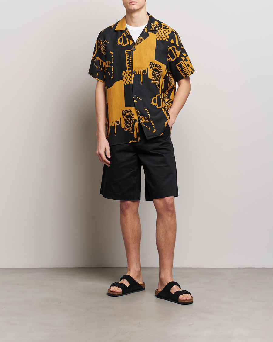 Herren | Hemden | OAS | Short Sleeve Cuba Linen Shirt Krispy Night