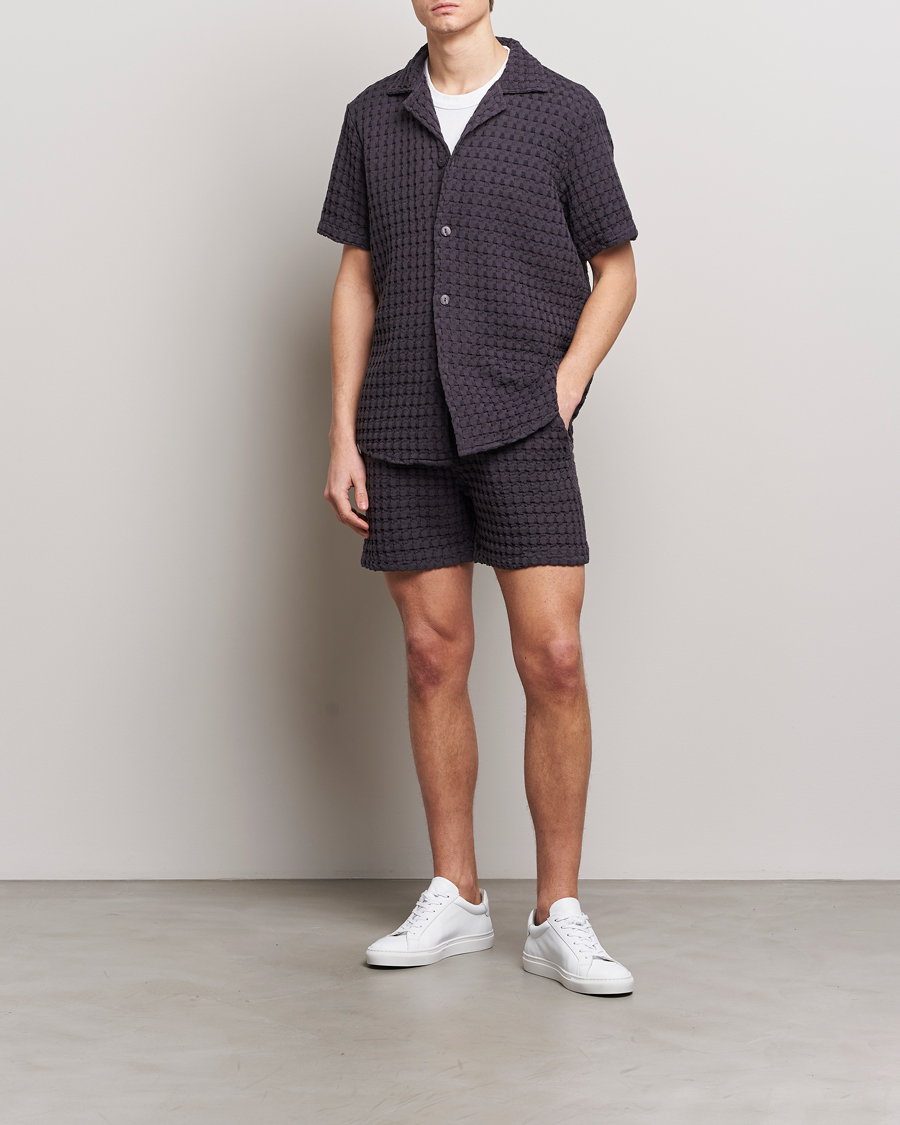 Herren | Hemden | OAS | Cuba Waffle Shirt Nearly Black