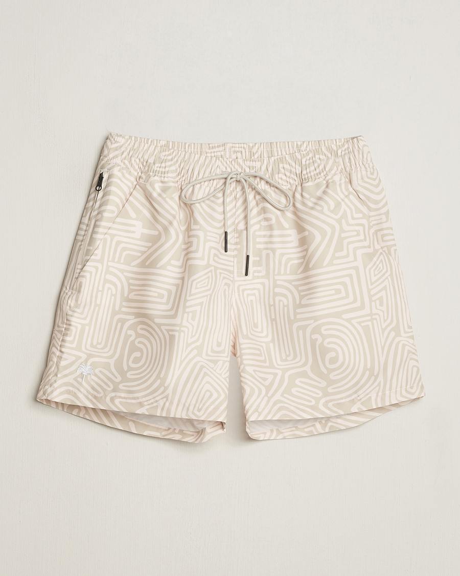 Herren | Badehosen | OAS | Printed Swimshorts Cream Gondola