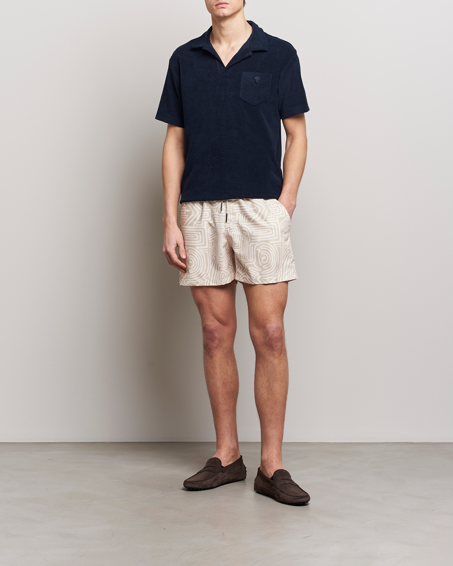 Herren | Badehosen | OAS | Printed Swimshorts Cream Gondola