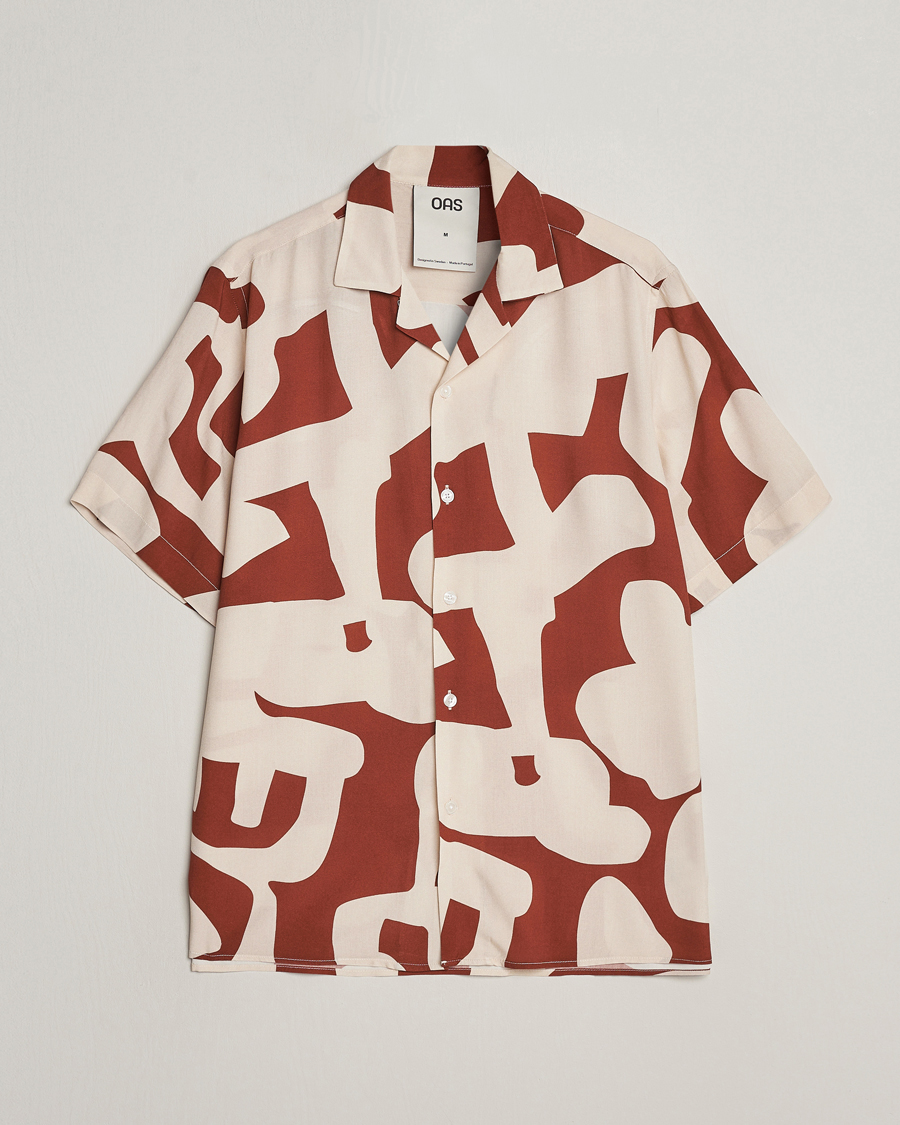 Herren | Hemden | OAS | Viscose Resort Short Sleeve Shirt Russet Puzzlotec