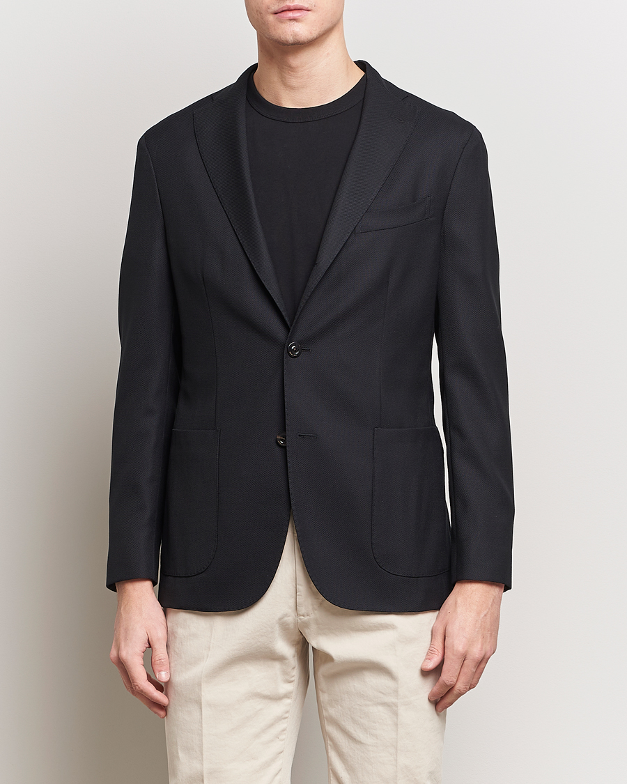 Herren | Italian Department | Boglioli | K Jacket Wool Hopsack Blazer Black