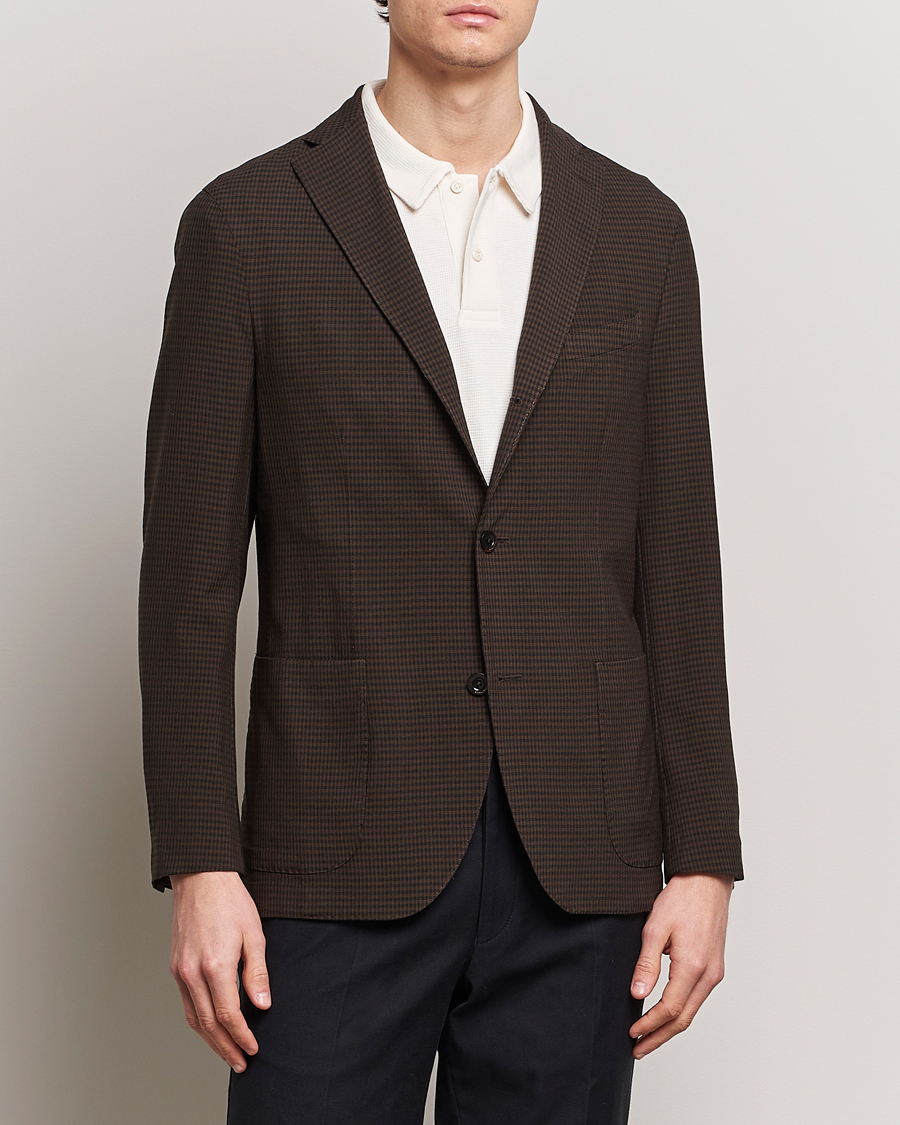 Herren | Business Casual | Boglioli | K Jacket Check Wool Blazer Dark Brown
