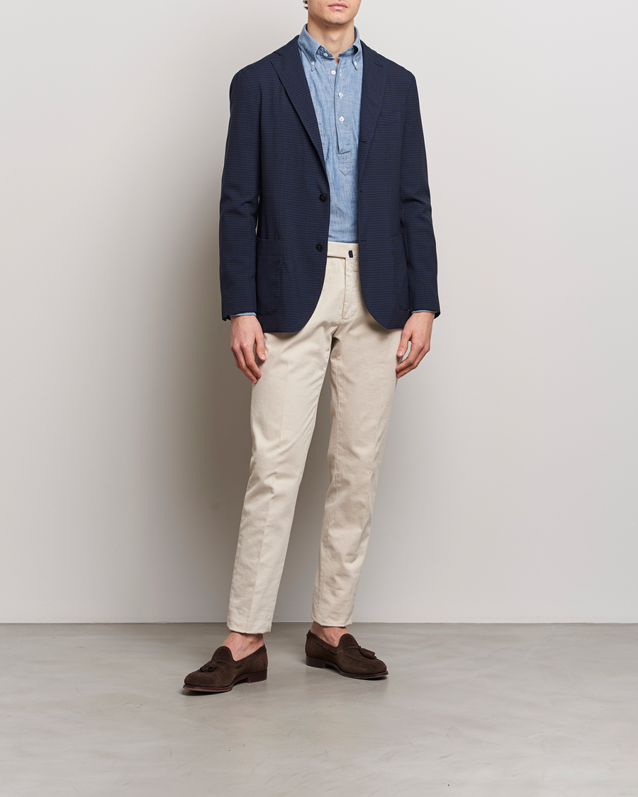 Herren | Sakkos | Boglioli | K Jacket Check Wool Blazer Navy