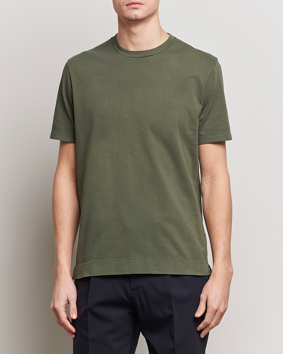 Herren | Stilsegment Formal | Boglioli | Garment Dyed T-Shirt Forest Green