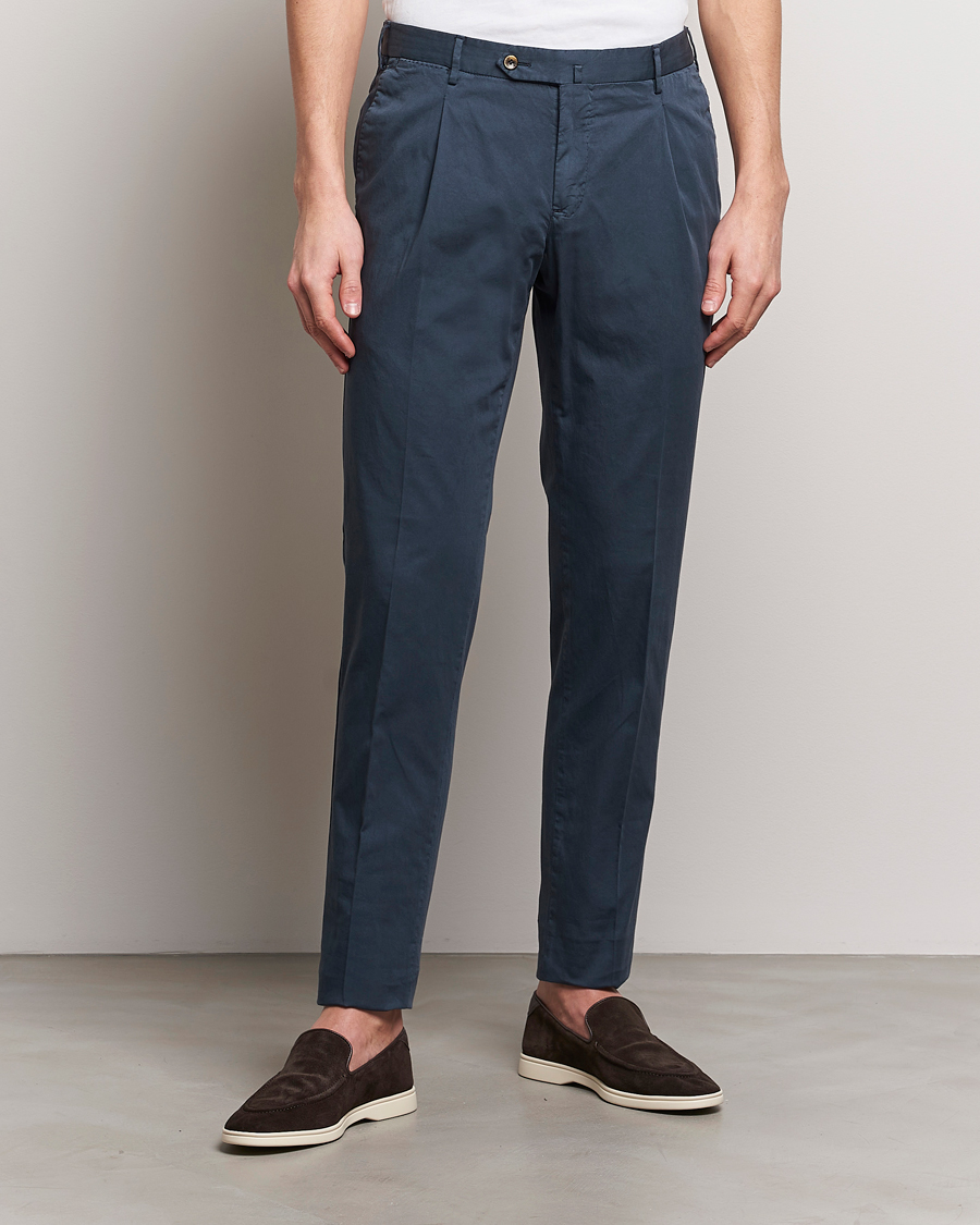 Men | Trousers | PT01 | Slim Fit Garment Dyed Stretch Chinos Navy
