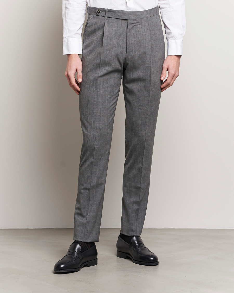 Herren | Kategorie | PT01 | Gentleman Fit Wool Stretch Trousers Medium Grey