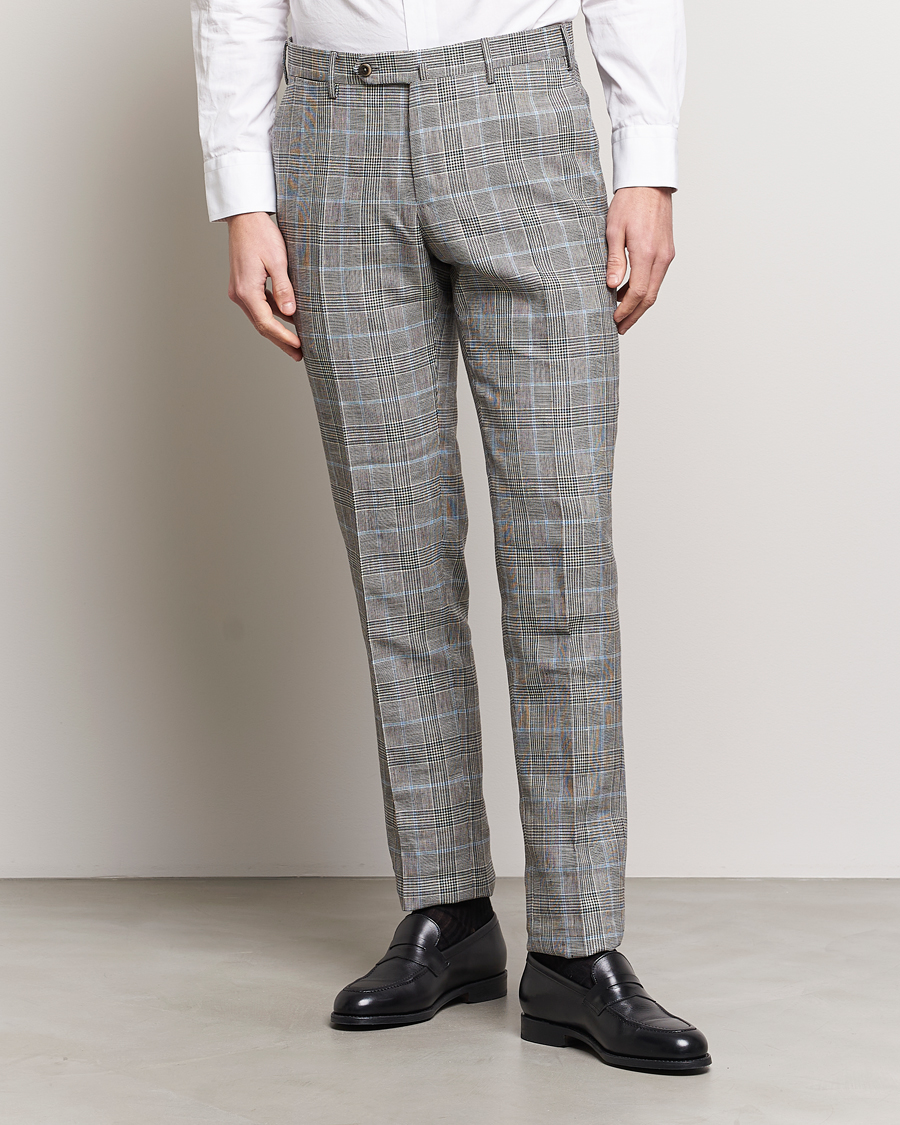 Herren | Italian Department | PT01 | Slim Fit Glencheck Trousers Grey/Blue