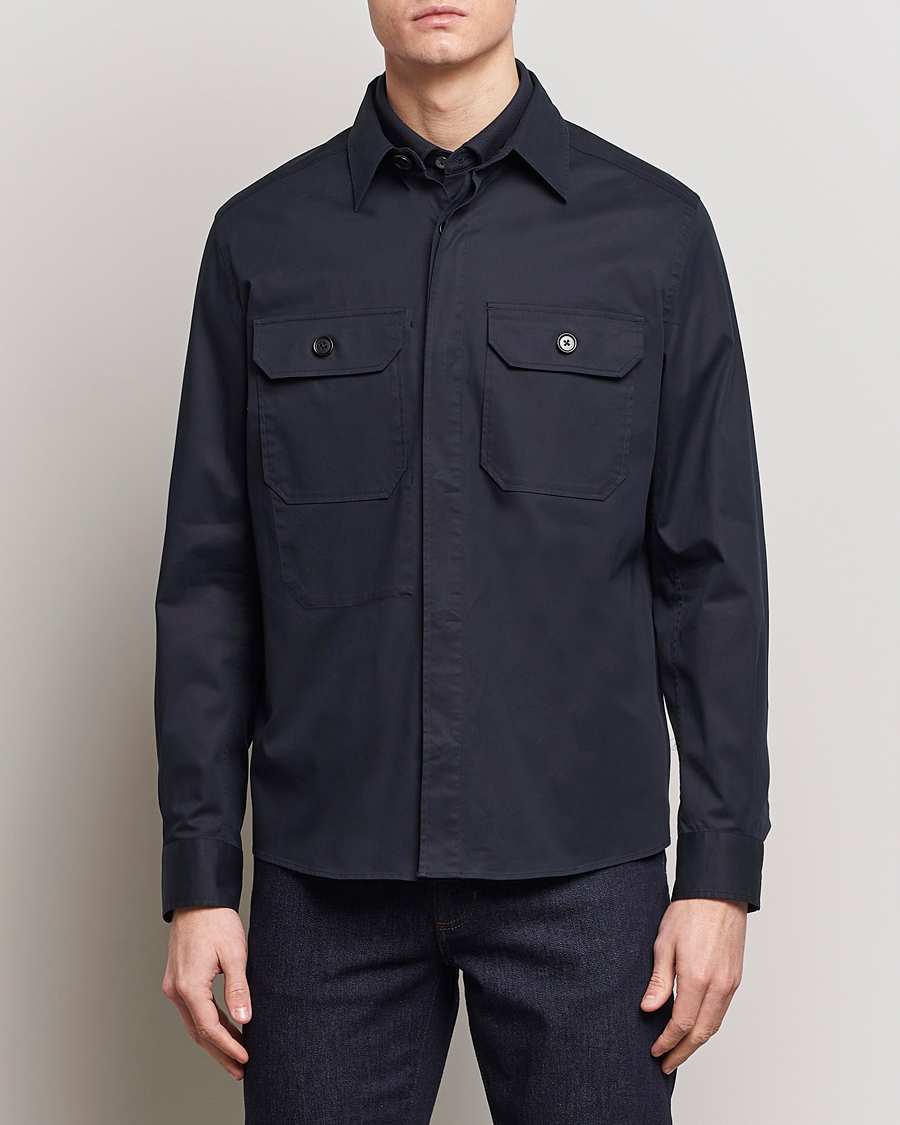 Herren | Hemden | Zegna | Premium Cotton Overshirt Navy