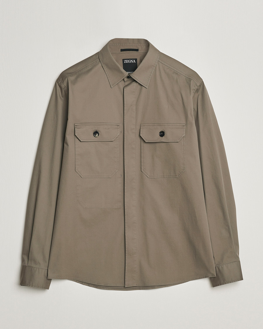 Herren | Hemden | Zegna | Premium Cotton Overshirt Olive