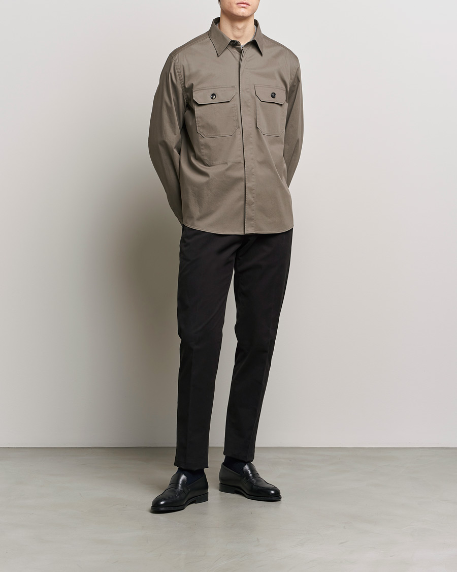 Herren | Hemden | Zegna | Premium Cotton Overshirt Olive
