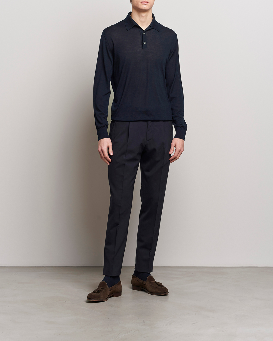 Herren | Pullover | Zegna | High Performance Wool Polo Navy