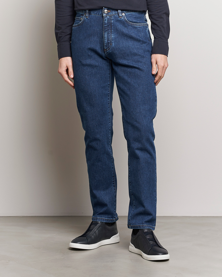 Herren | Italian Department | Zegna | Slim Fit 5-Pocket Jeans Stone Wash
